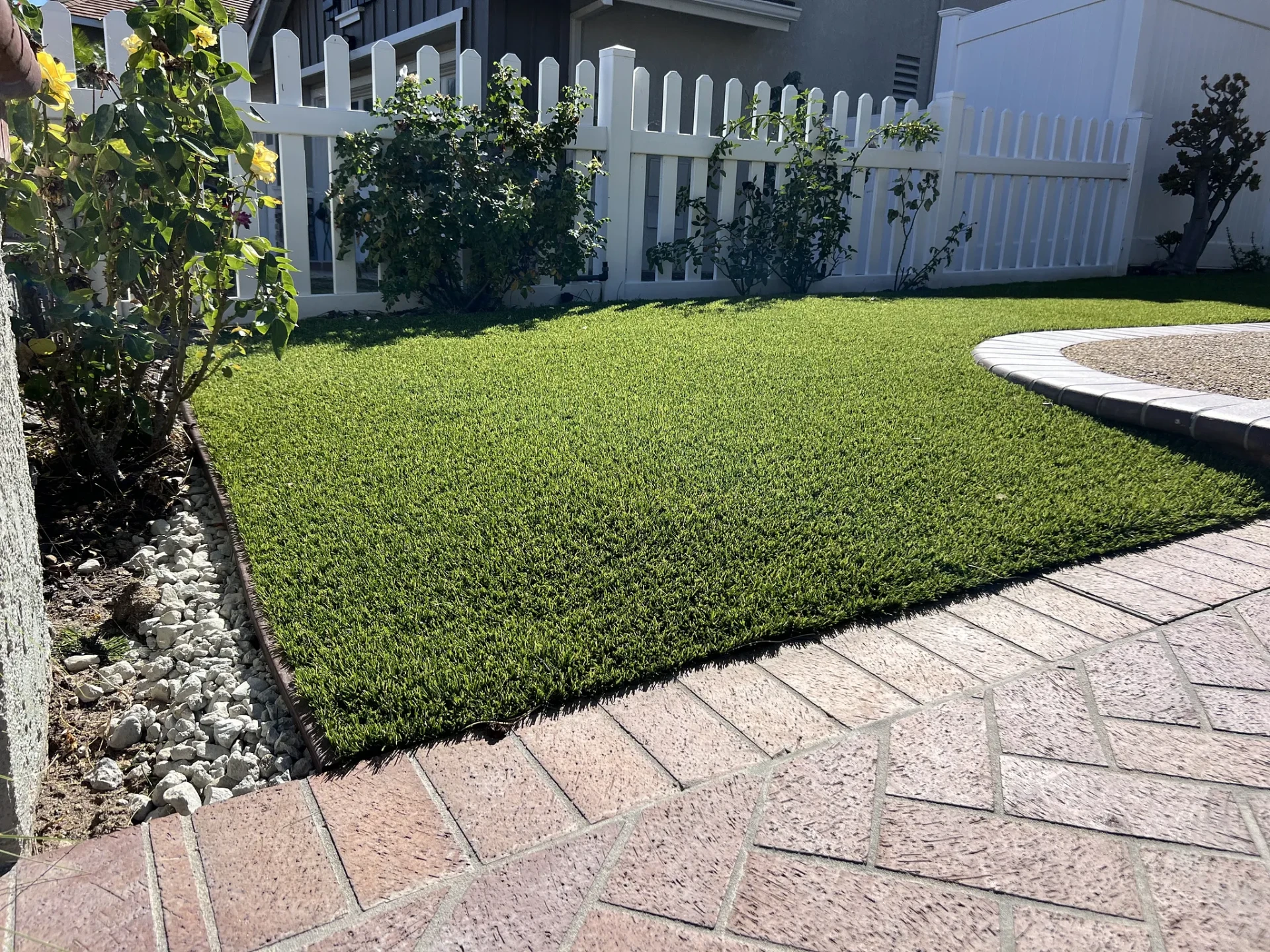 Finished Catalina artificial turf front lawn in Trabuco Canyon